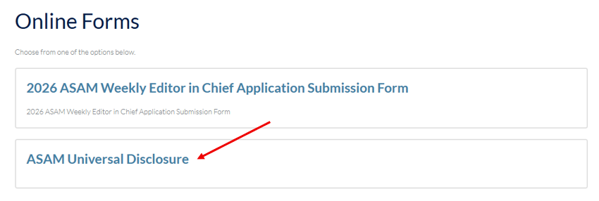 Select ASAM Universal Disclosure