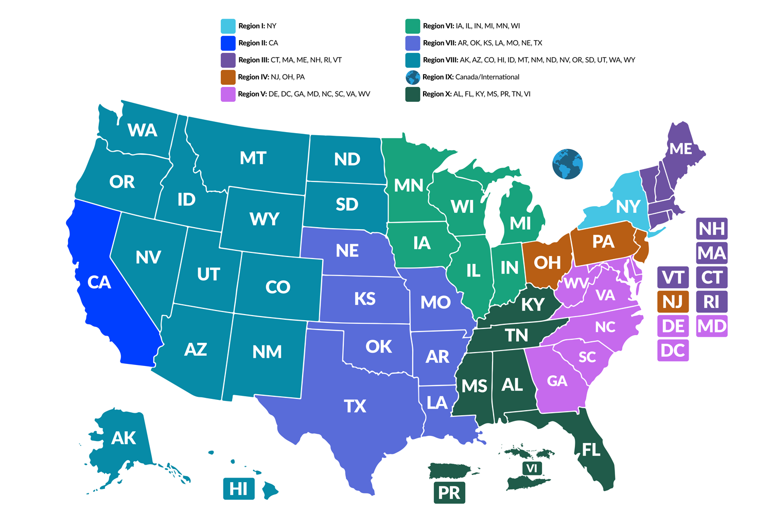 ASAM-Chapters-Region-Map ASAM State Chapter Regions